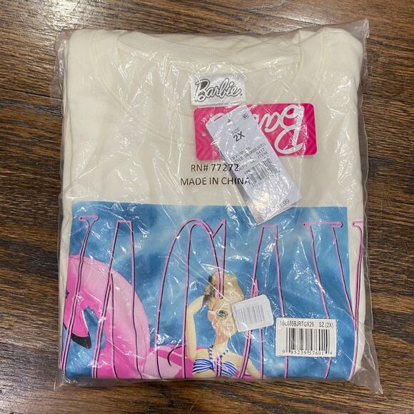Barbie Vacay Mode Sweatshirt Size 2X Pullover Crew Neck Top New in Package - Picture 3 of 8
